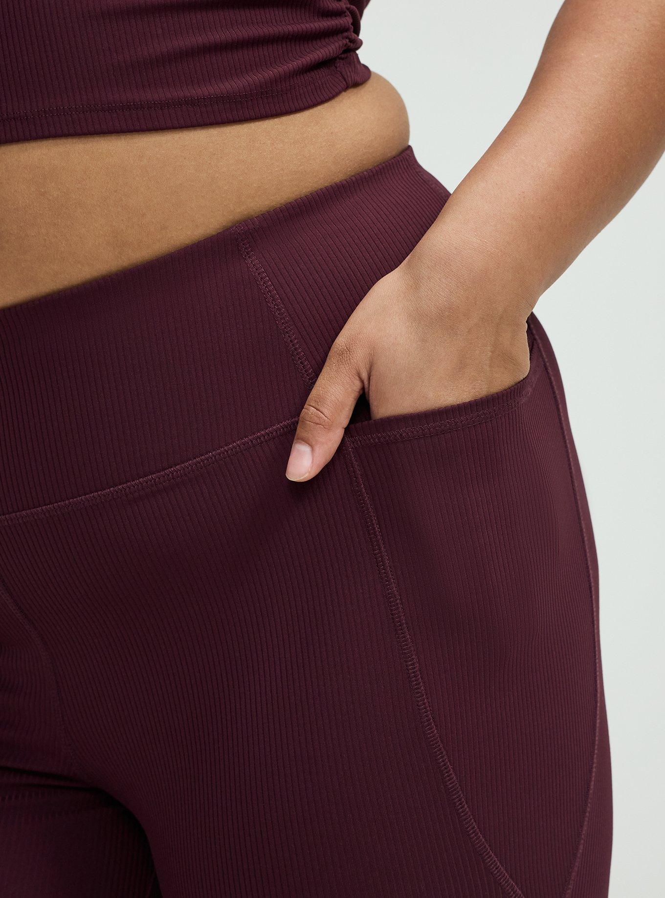 TRU Performance Rib Active Yoga Pant, WINETASTING, alternate