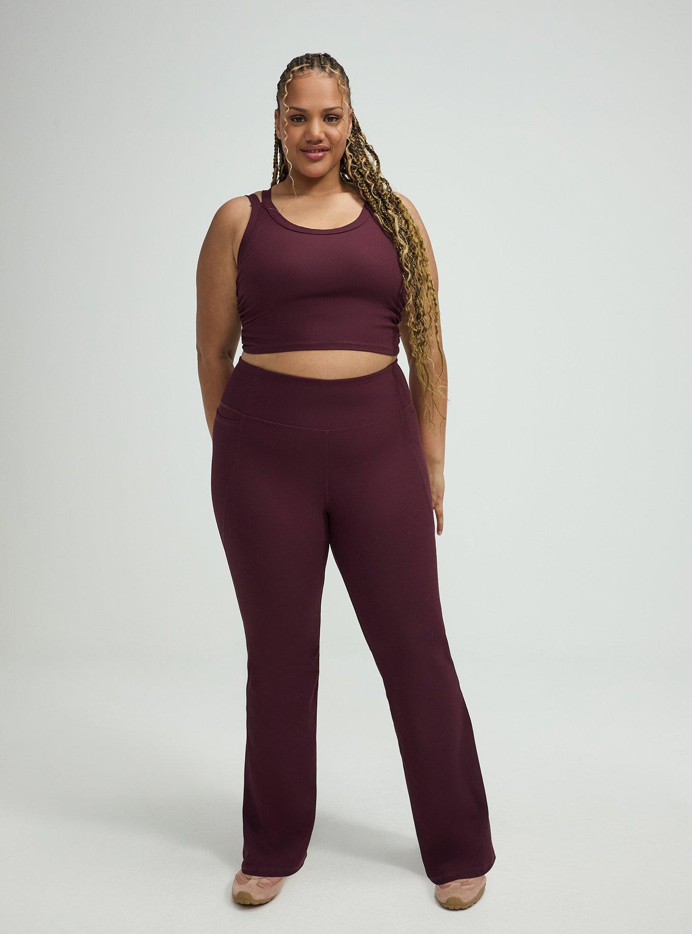 TRU Performance Rib Active Yoga Pant, WINETASTING, alternate