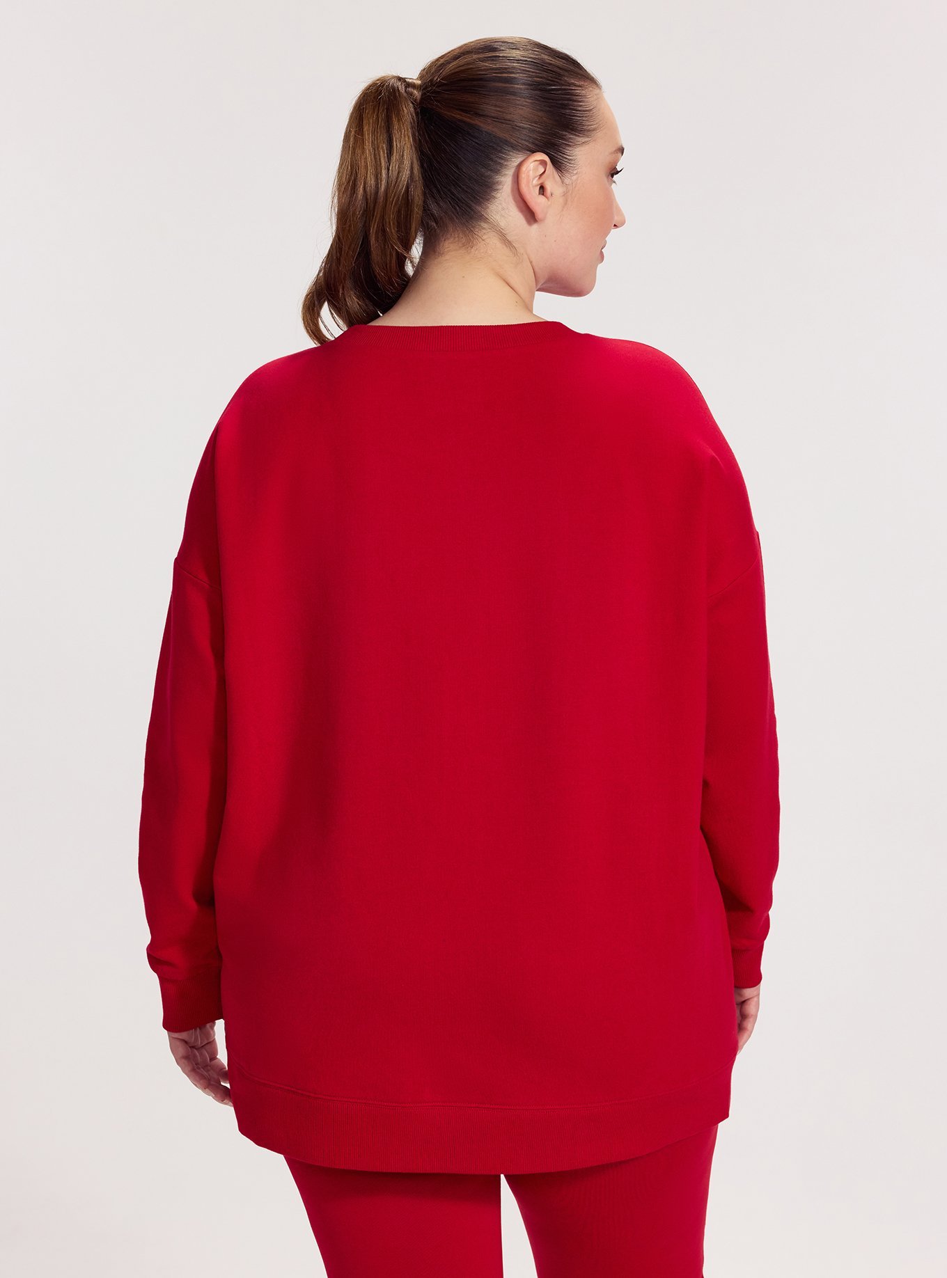 TRU Everyday Fleece Relaxed Active Tunic, JESTER RED, alternate