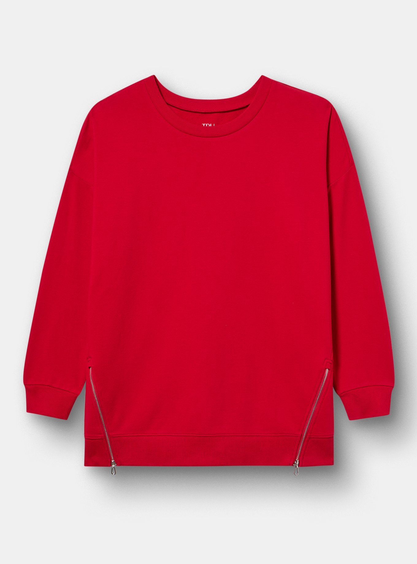 TRU Everyday Fleece Relaxed Active Tunic, JESTER RED, flat