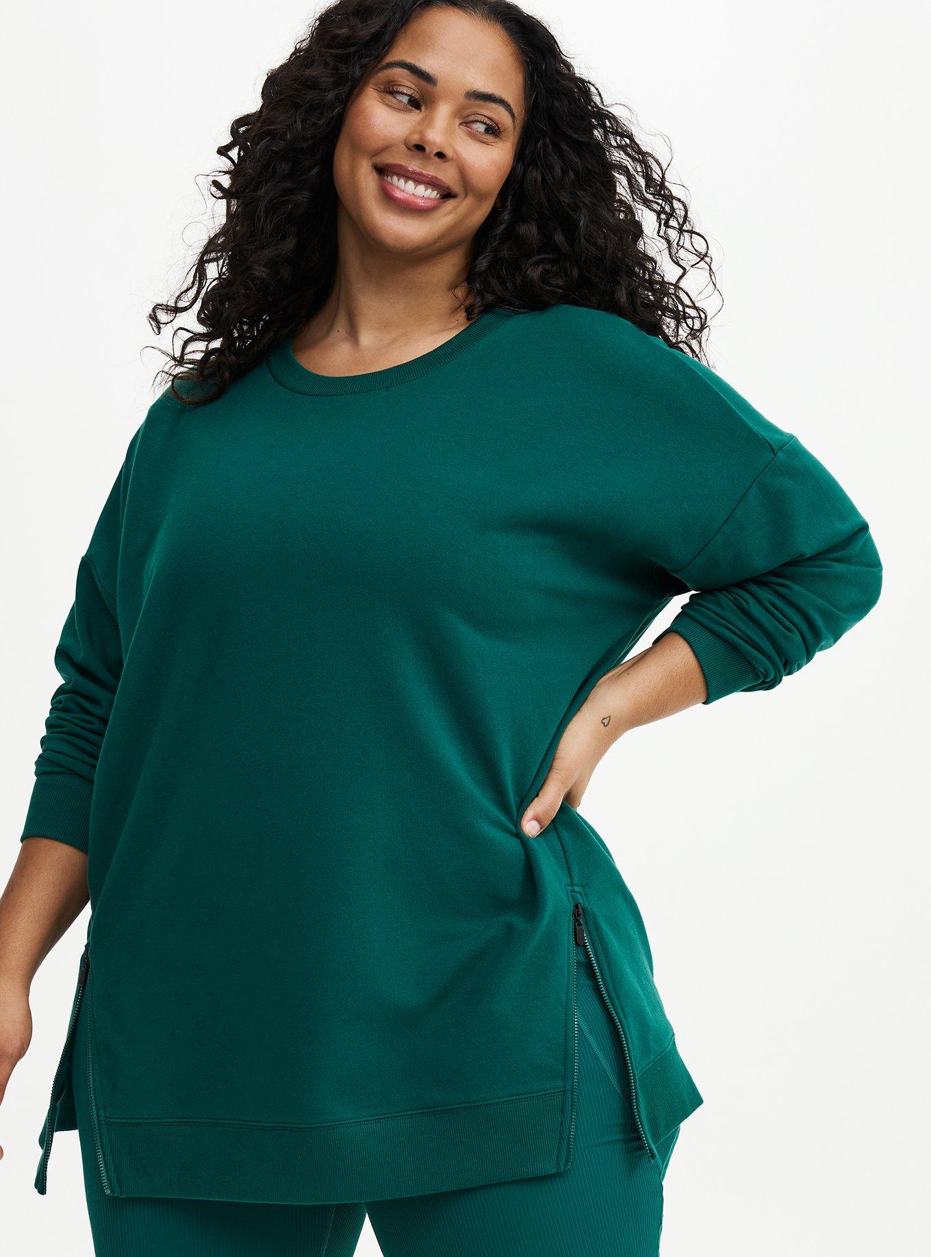 TRU Everyday Fleece Relaxed Active Tunic, BOTANICAL GARDEN, hi-res