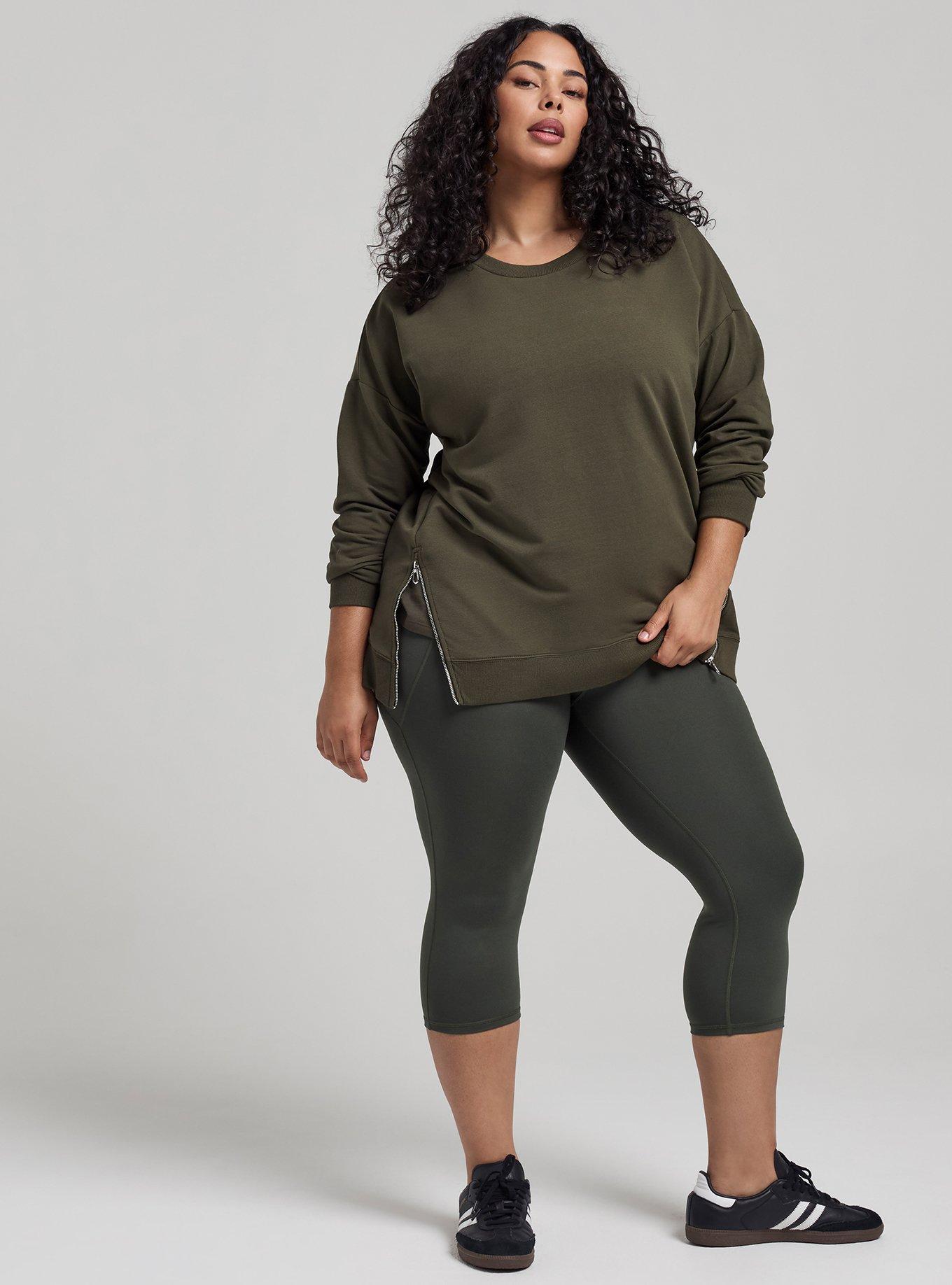 TRU Everyday Fleece Relaxed Active Tunic, FOREST NIGHT, alternate