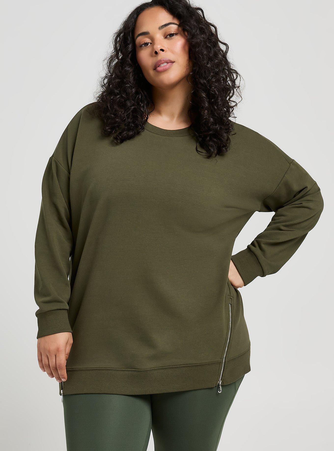 TRU Everyday Fleece Relaxed Active Tunic, FOREST NIGHT, alternate