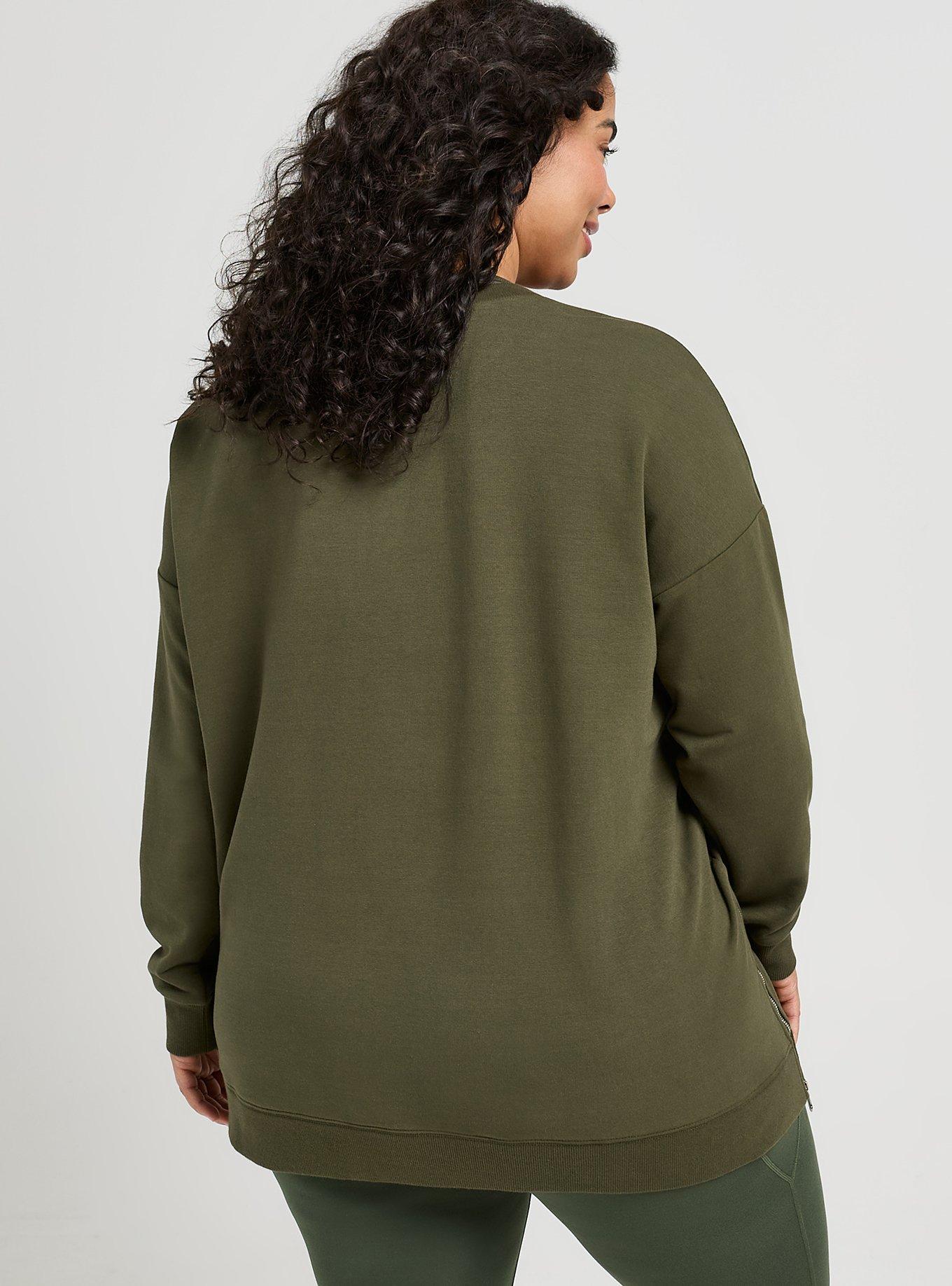 TRU Everyday Fleece Relaxed Active Tunic, FOREST NIGHT, alternate