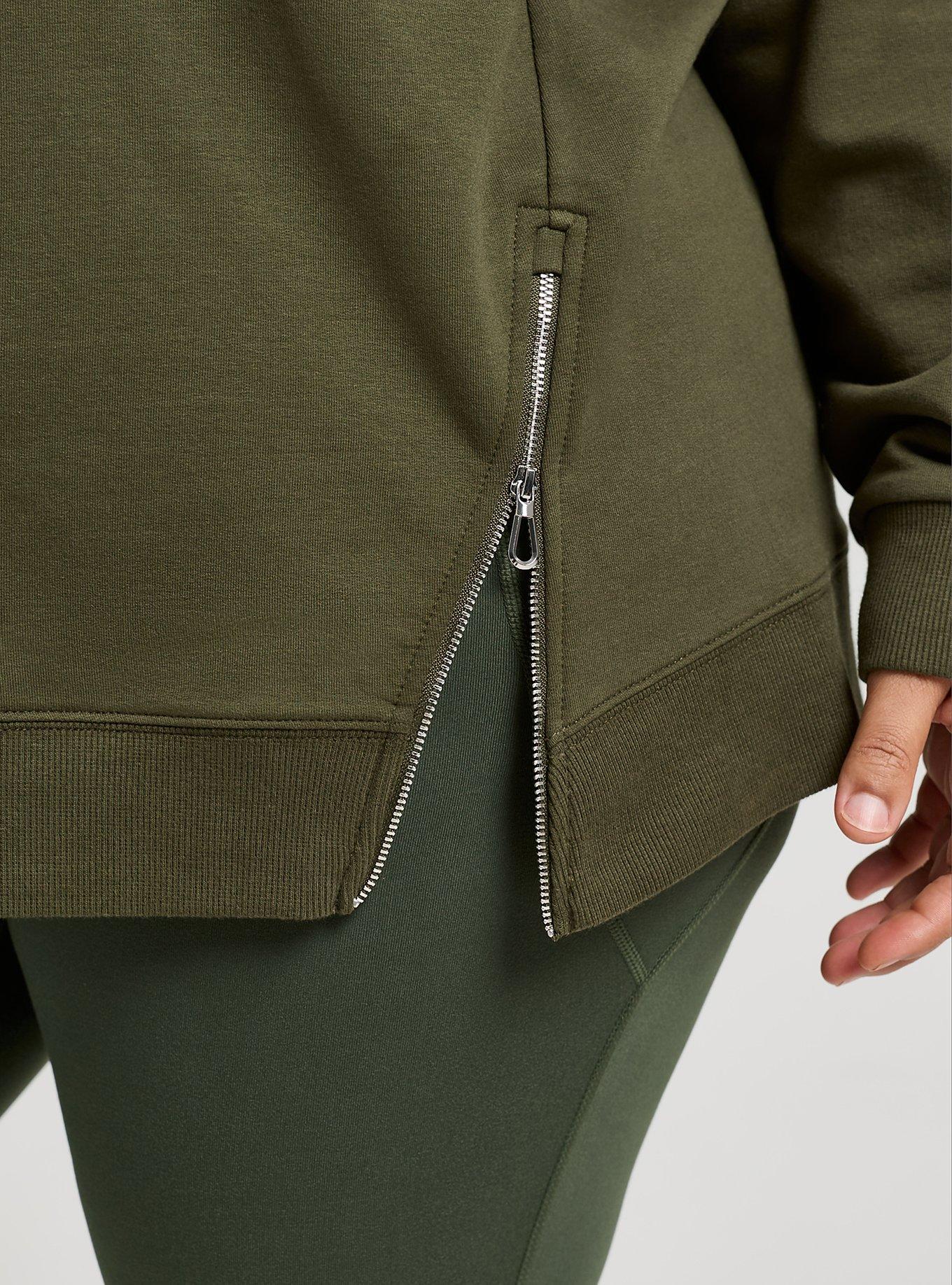 TRU Everyday Fleece Relaxed Active Tunic, FOREST NIGHT, alternate