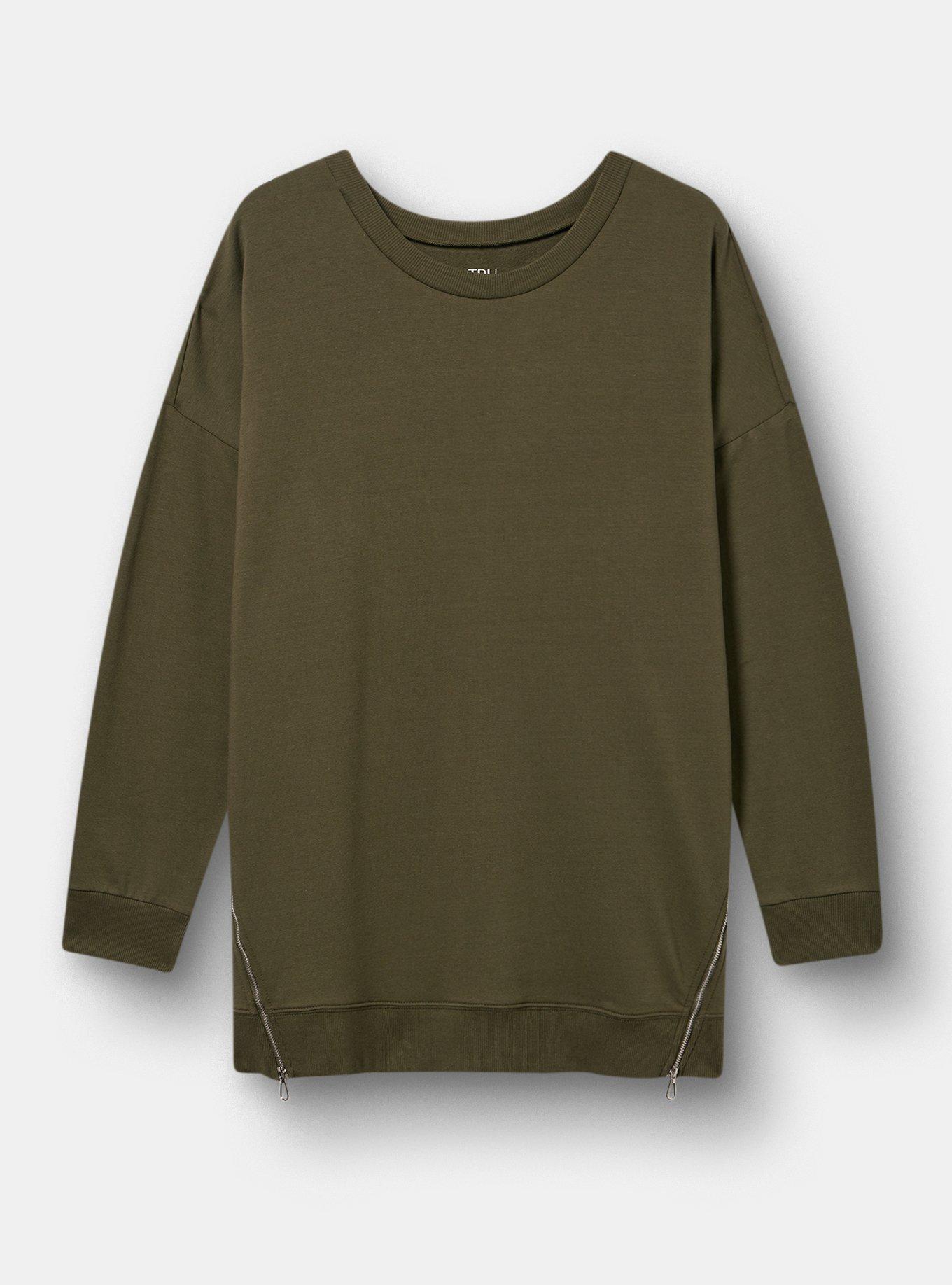 TRU Everyday Fleece Relaxed Active Tunic, FOREST NIGHT, hi-res
