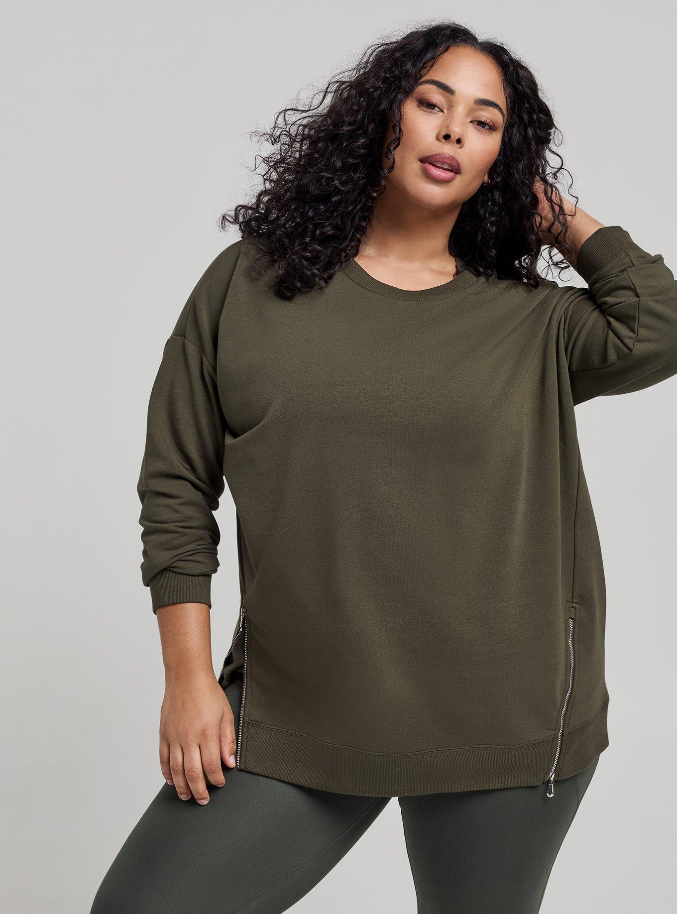 TRU Everyday Fleece Relaxed Active Tunic, FOREST NIGHT, hi-res