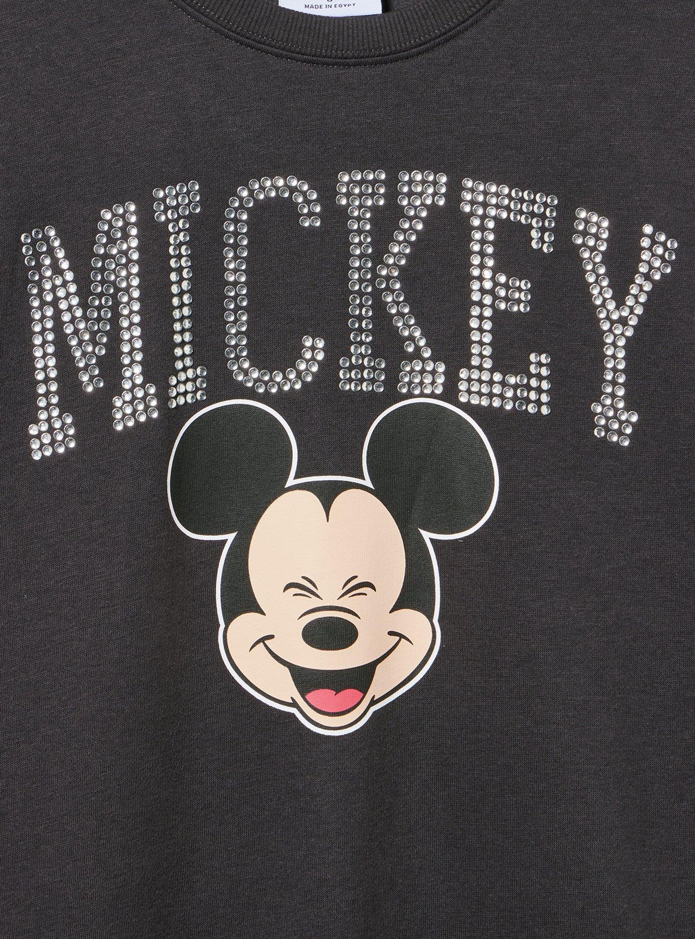 Disney Mickey Mouse Relaxed Fleece Sweatshirt, MICKEY MOUSE RHINESTONES OBSIDIAN, alternate