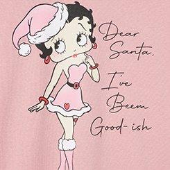 Plus Size Betty Boop Christmas Oversized Fleece Sweatshirt, BETTY XMAS ROSE ELEGANCE, swatch