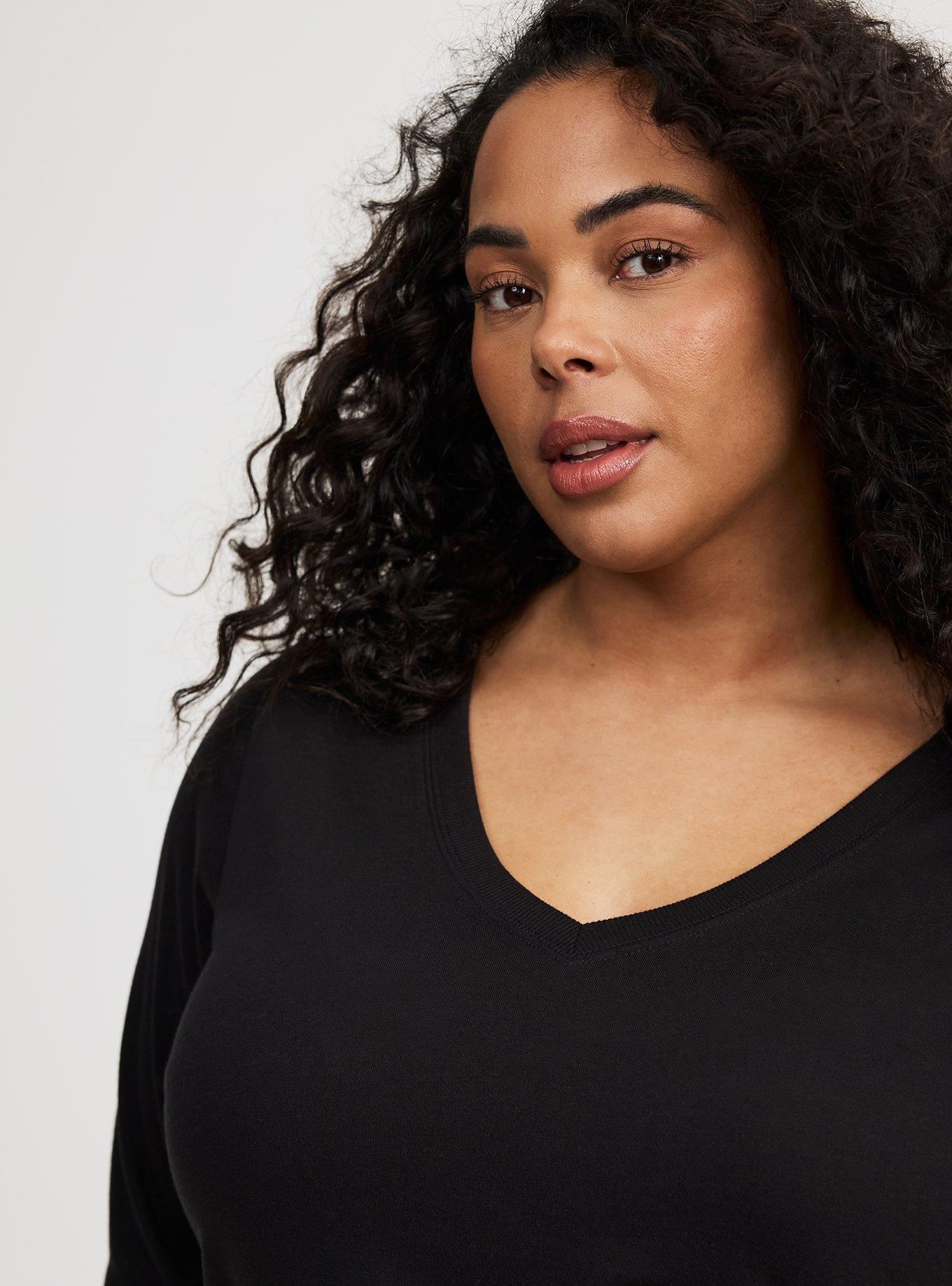 Girlfriend Signature Jersey Long Sleeve V-Neck Tee