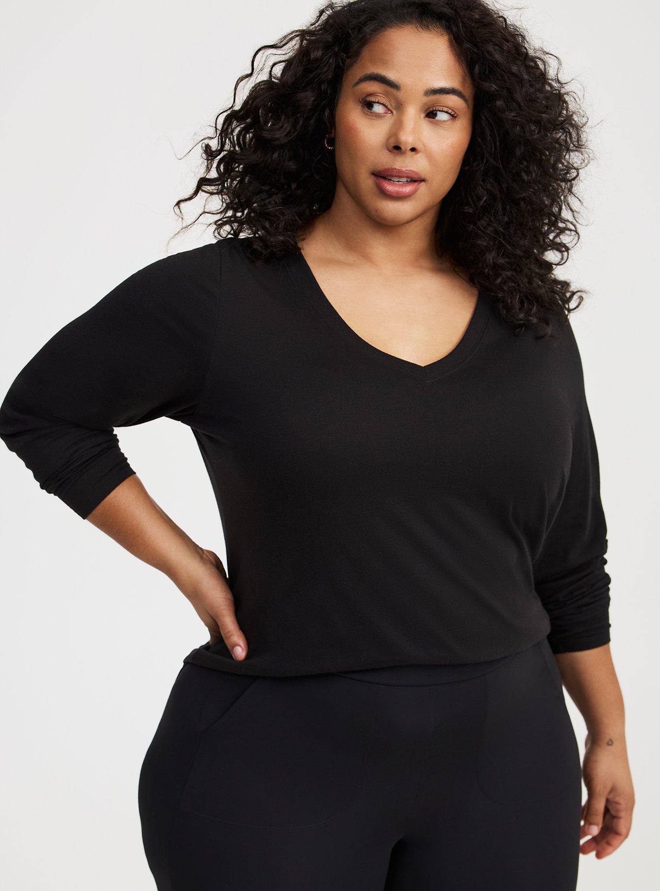 Girlfriend Signature Jersey Long Sleeve V-Neck Tee