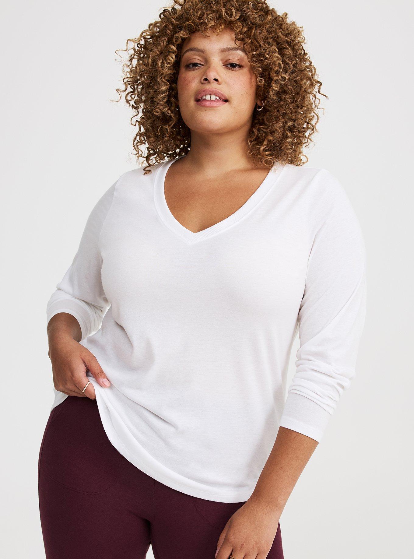 Girlfriend Signature Jersey Long Sleeve V-Neck Tee