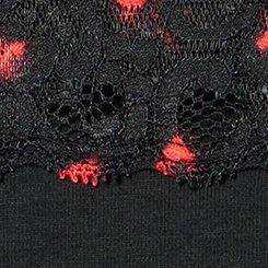 Plus Size Cotton Mid-Rise Lace Trim Boyshort Panty, HEARTS OUT RICH BLACK, swatch