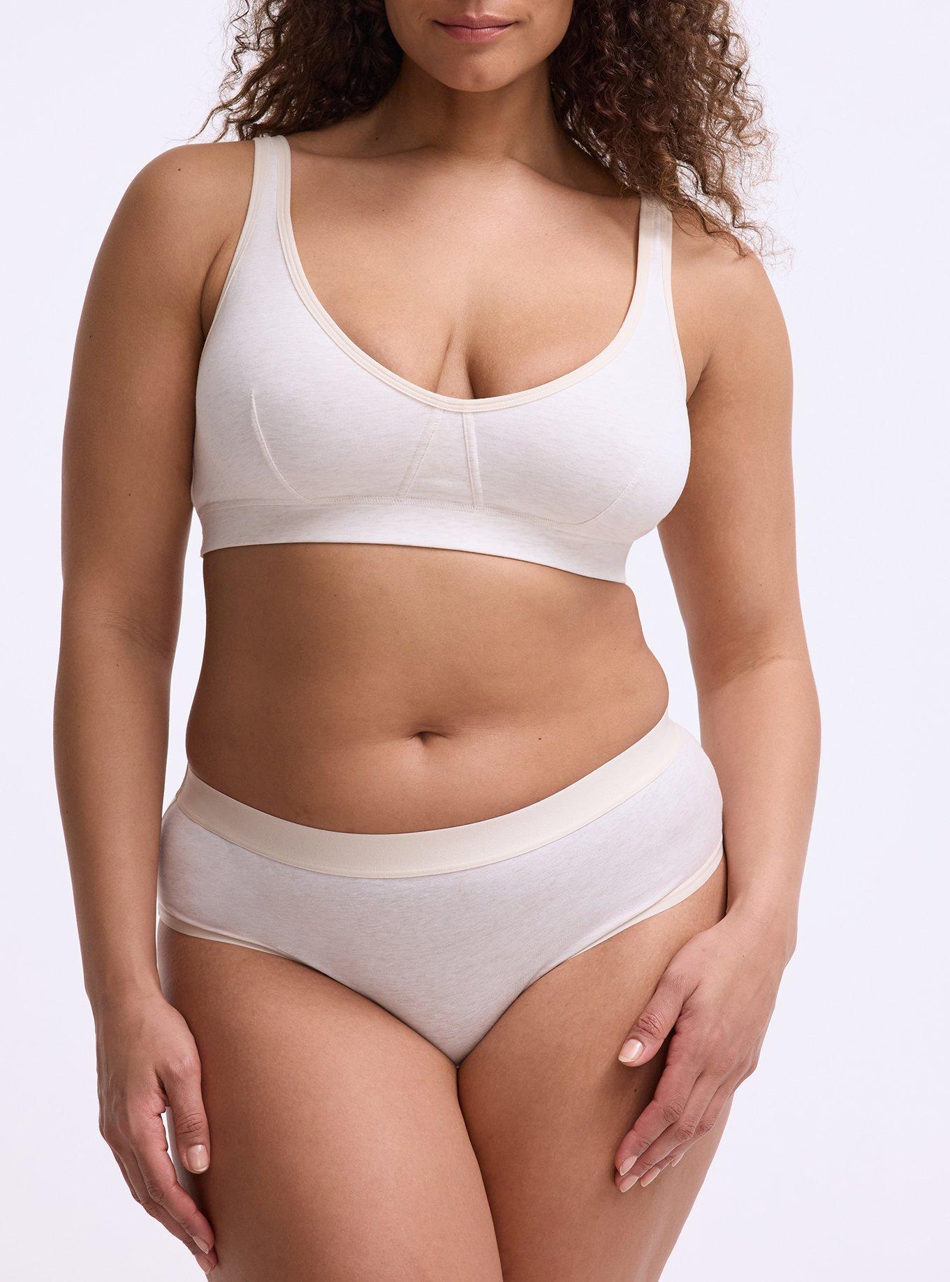 Cotton Mid-Rise Hipster Panty, HEATHER OATMEAL, alternate