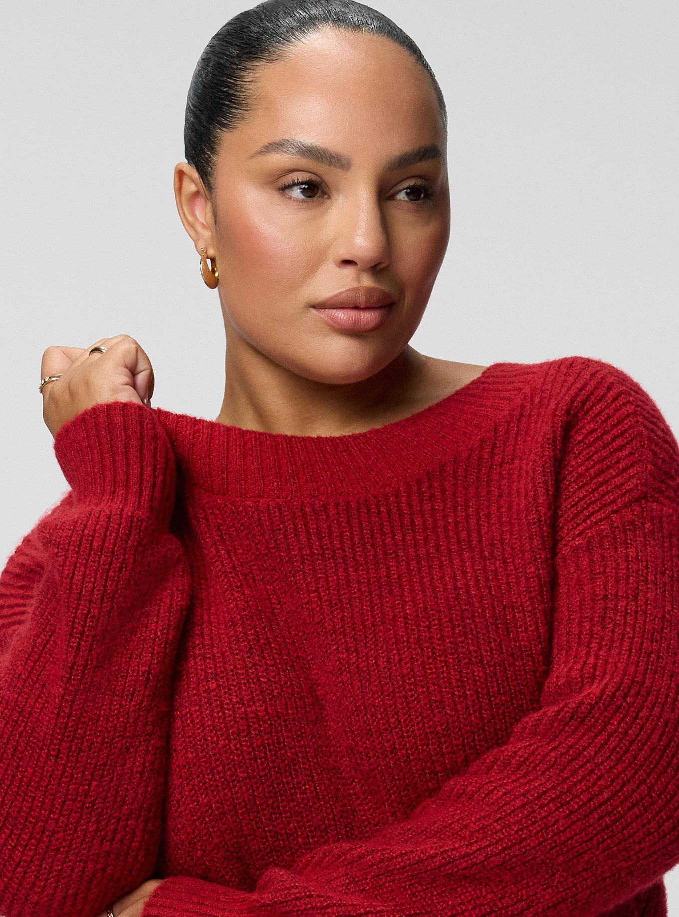Back Bow Pullover Sweater, JESTER RED, alternate