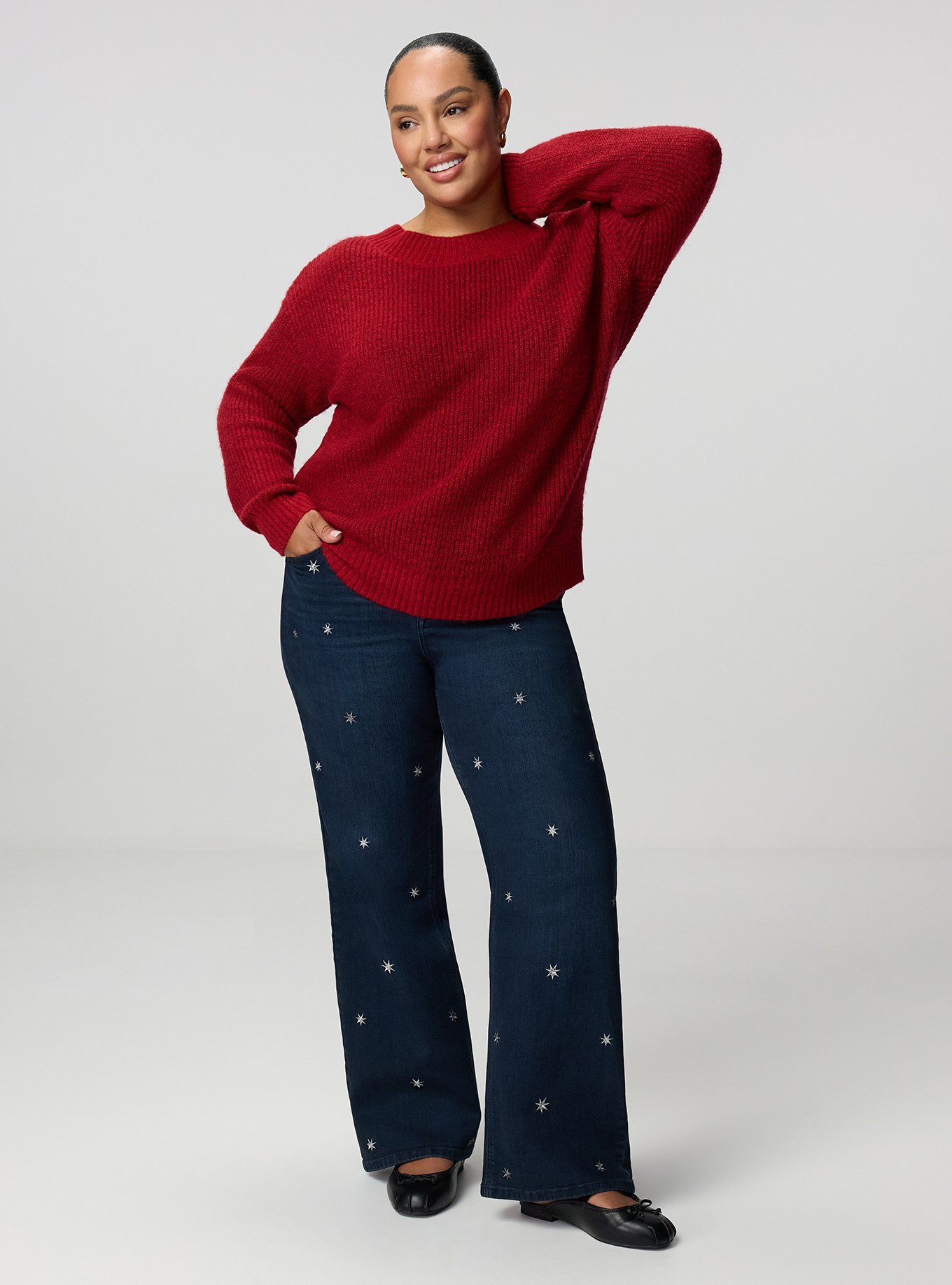 Back Bow Pullover Sweater, JESTER RED, alternate