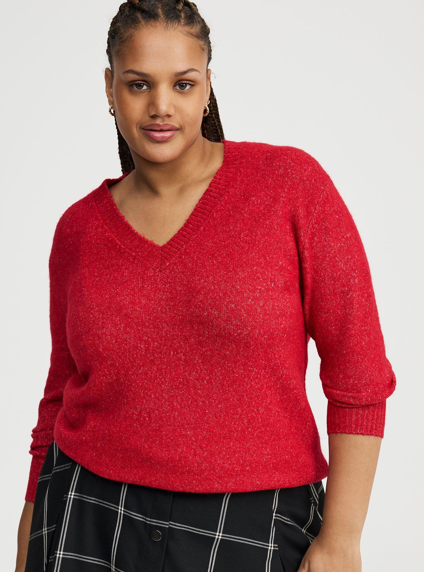 Vegan Cashmere V-Neck Pullover Sweater