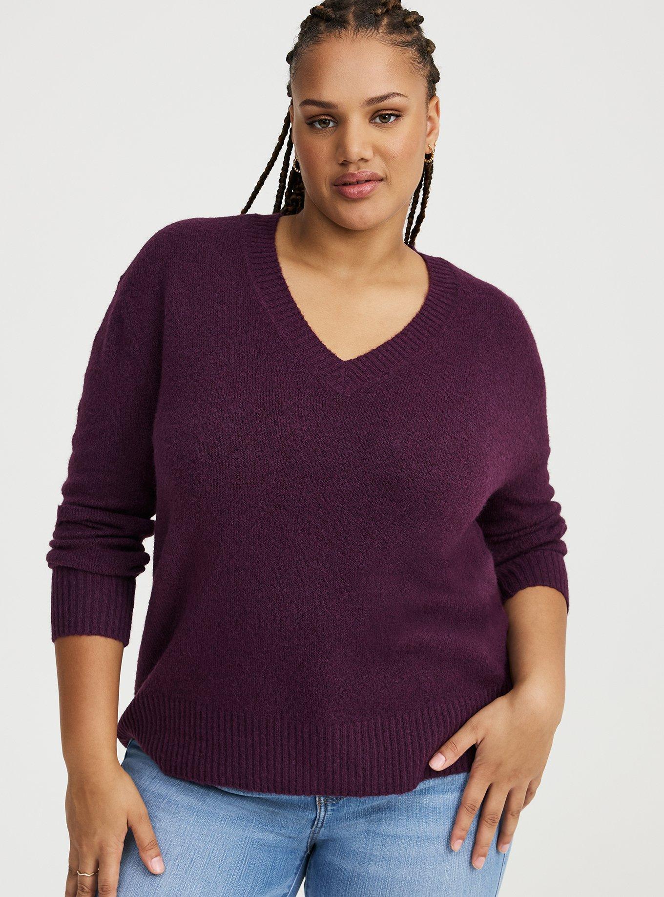 Plus Size - Vegan Cashmere V-Neck Pullover Sweater - Torrid