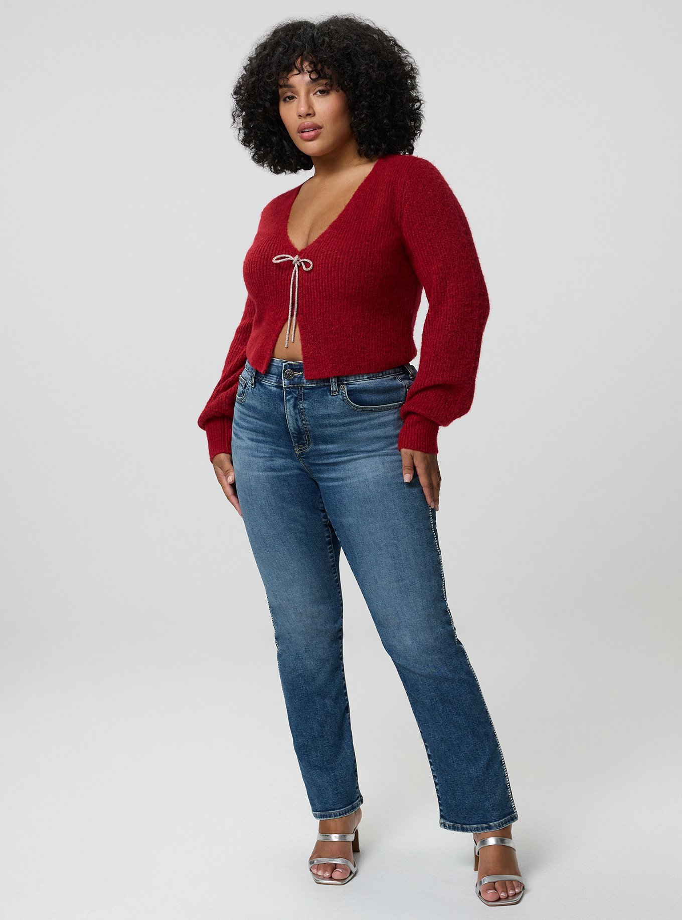 Vegan Cashmere Shrug Sweater, JESTER RED, alternate