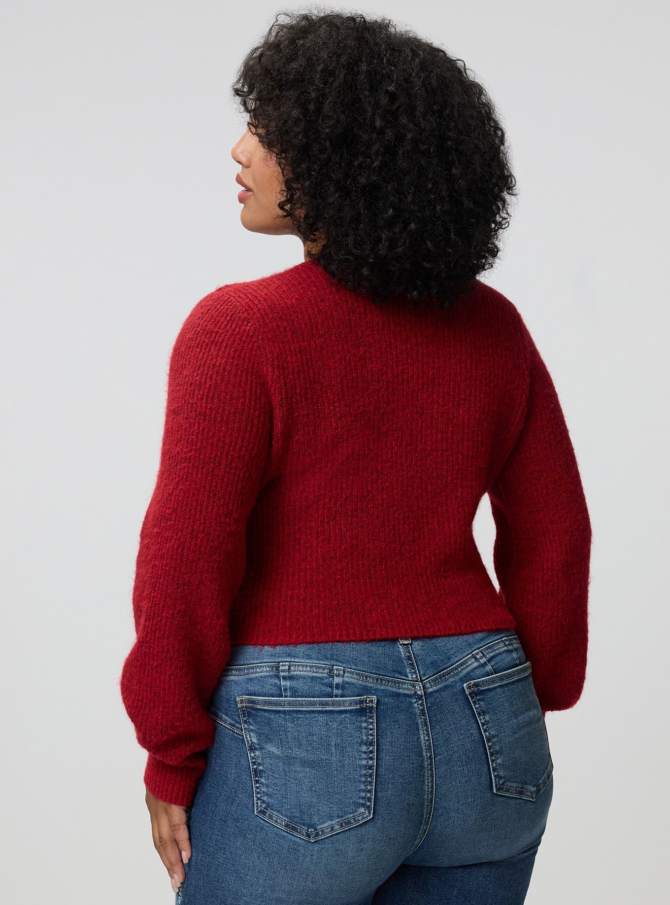 Vegan Cashmere Shrug Sweater, JESTER RED, alternate