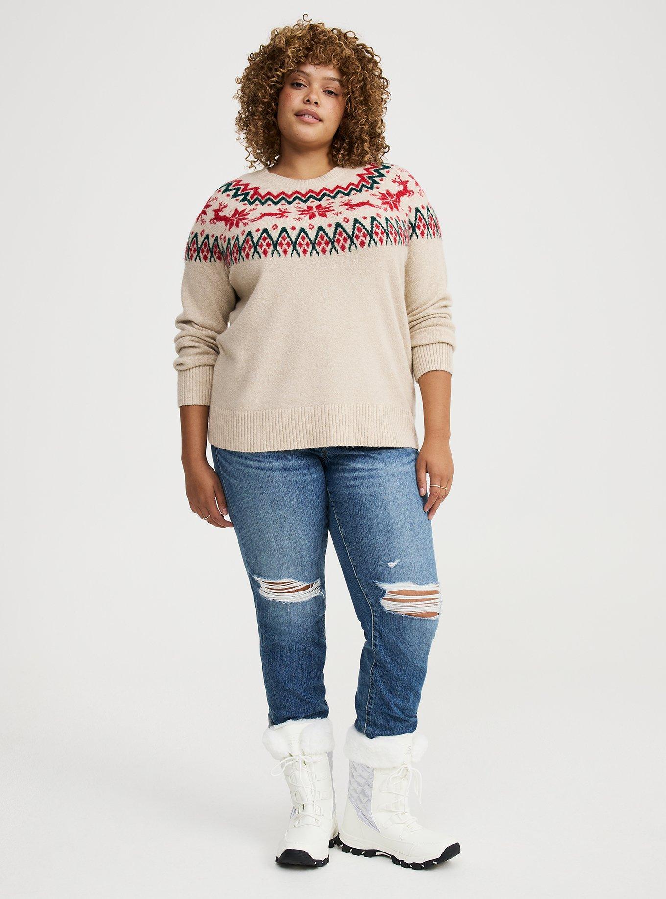 Plus Size - Fair Isle Crew Pullover Sweater - Torrid