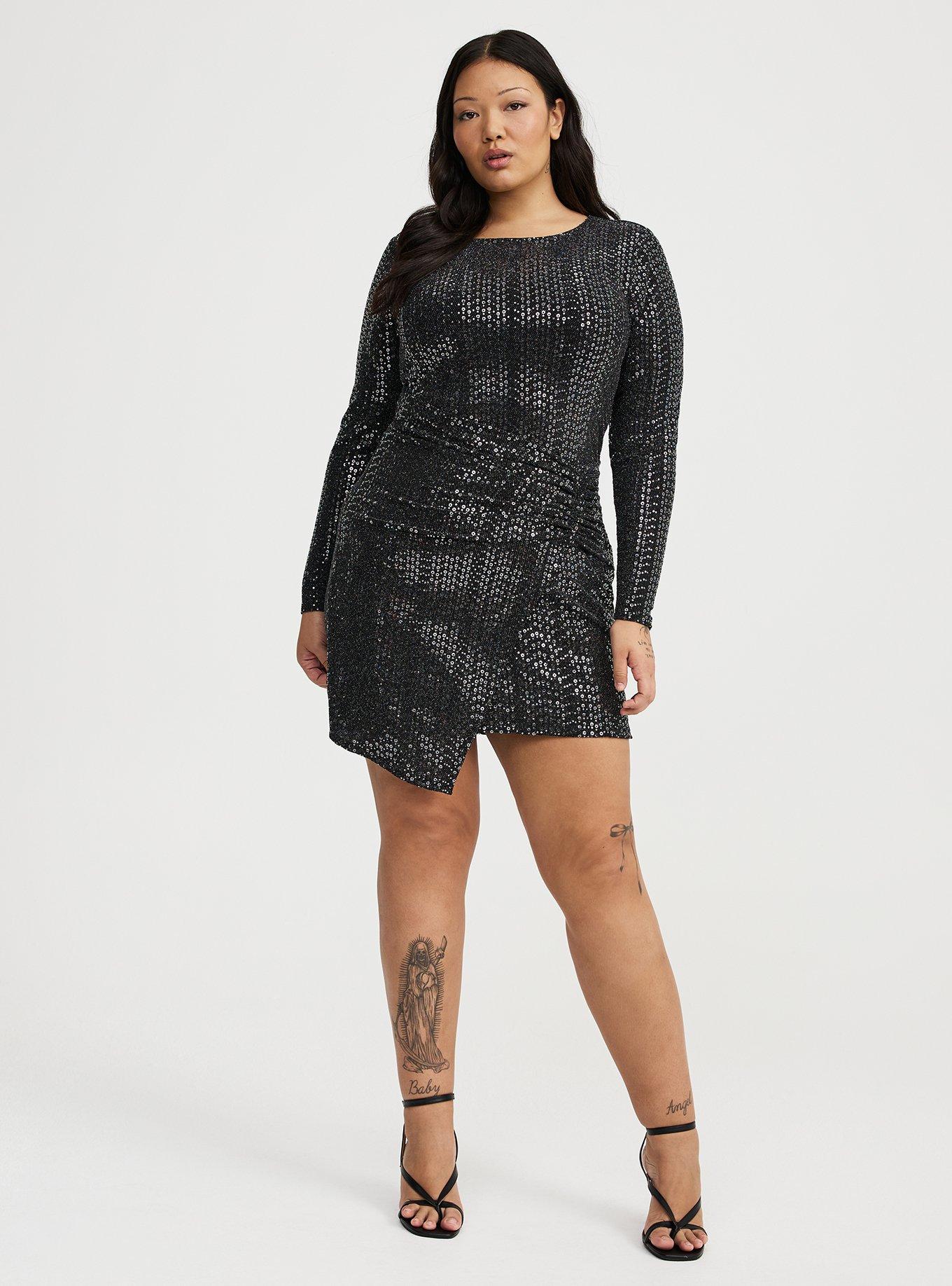 Disco Sequin Wrap Mini Dress