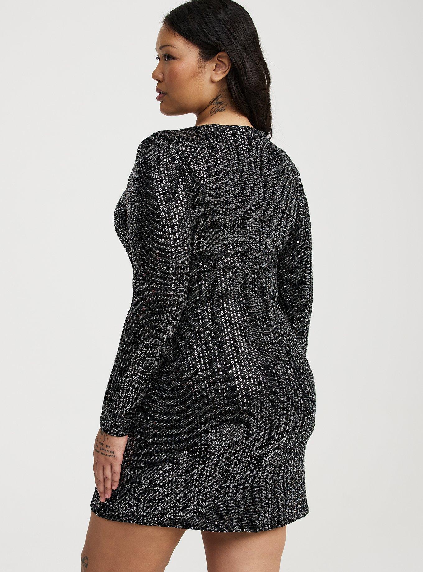 Disco Sequin Wrap Mini Dress