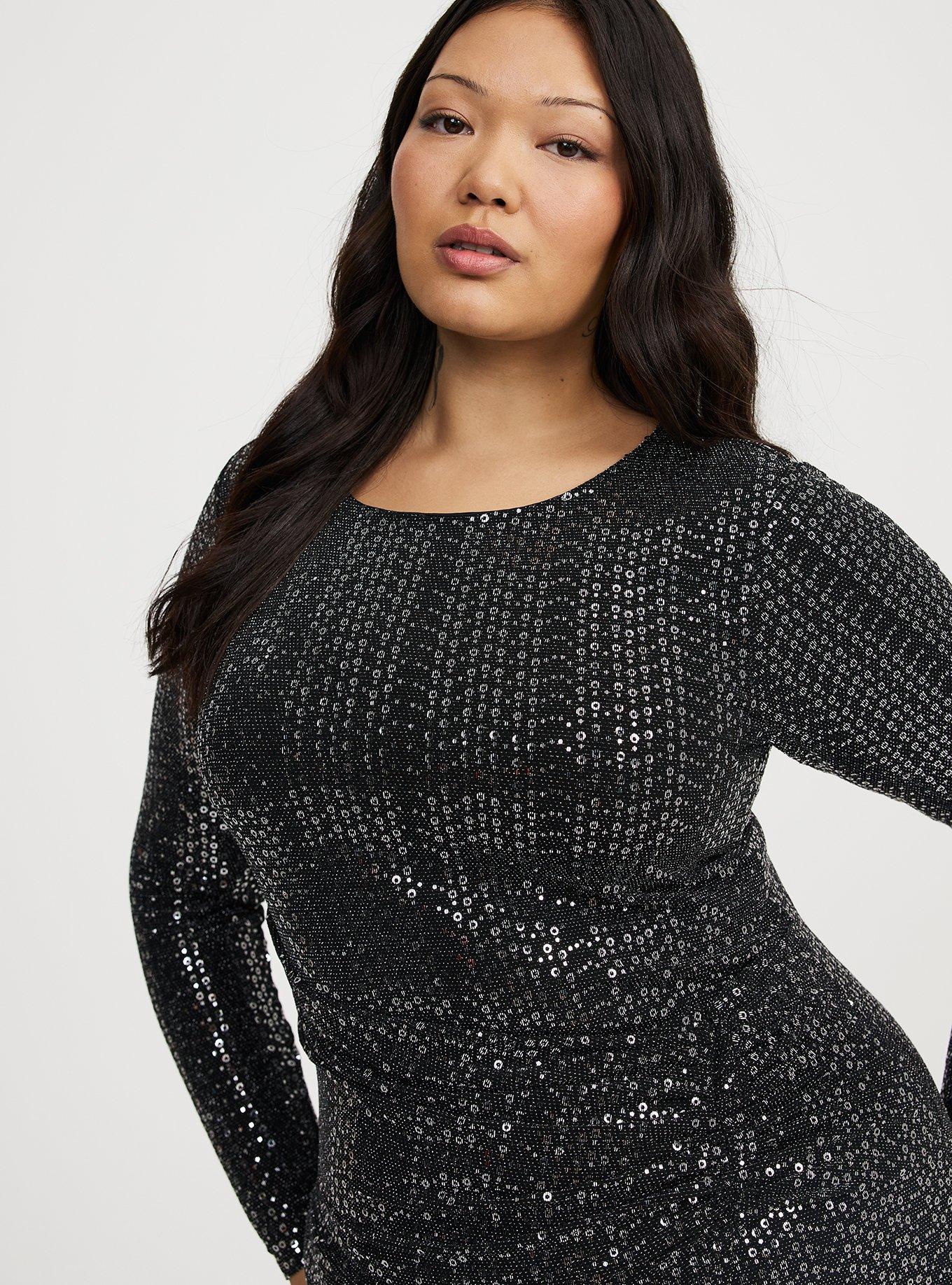 Disco Sequin Wrap Mini Dress