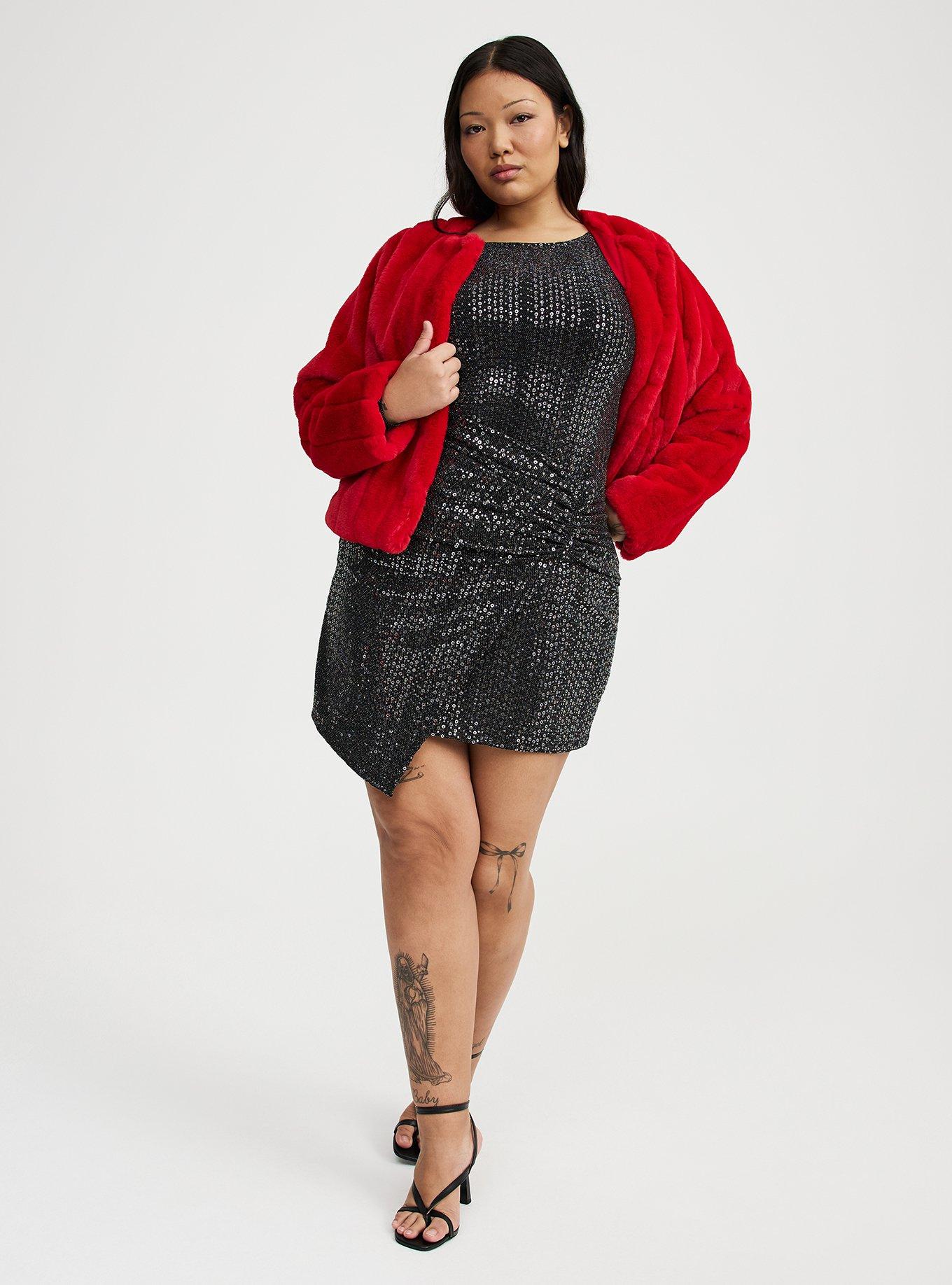 Disco Sequin Wrap Mini Dress