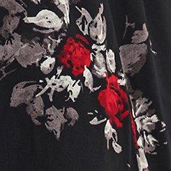 Retro Chic Flocked Mesh Belted Dress, BRYNE FLORAL DEEP BLACK, swatch