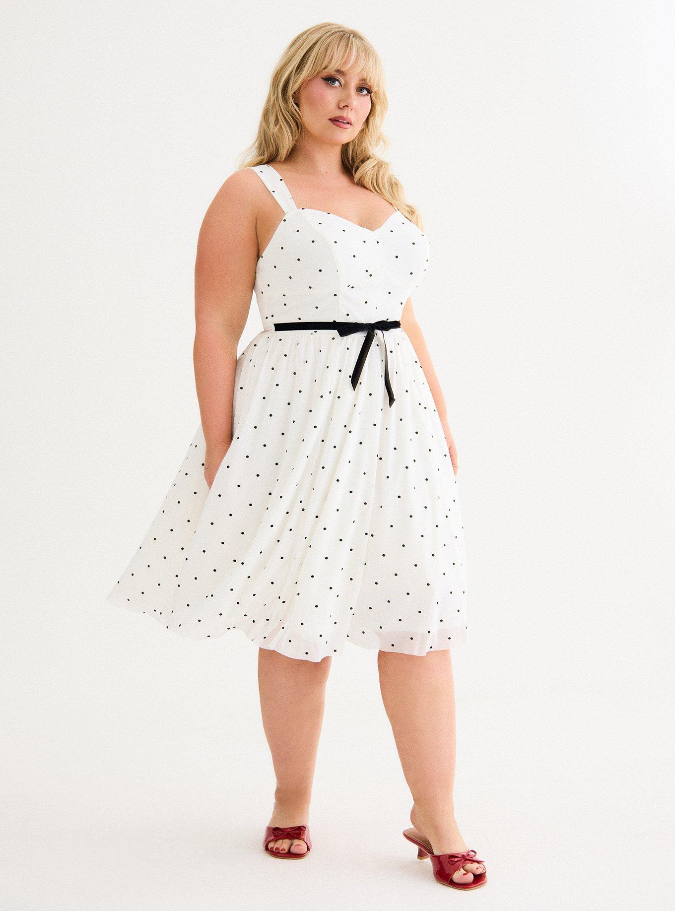 Retro Chic Flocked Mesh Belted Dress