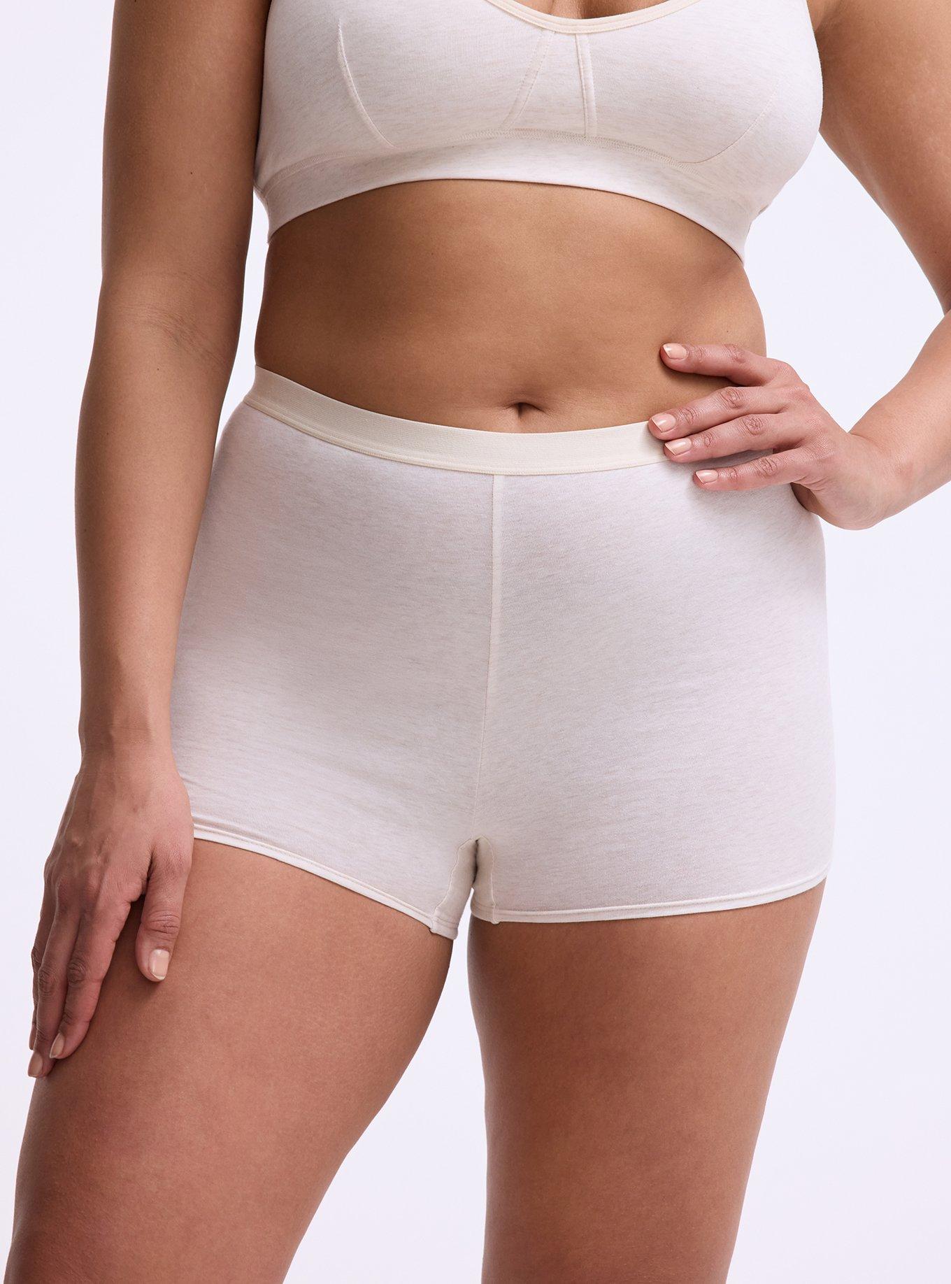 Cotton High-Rise Shortie Panty, HEATHER OATMEAL, alternate