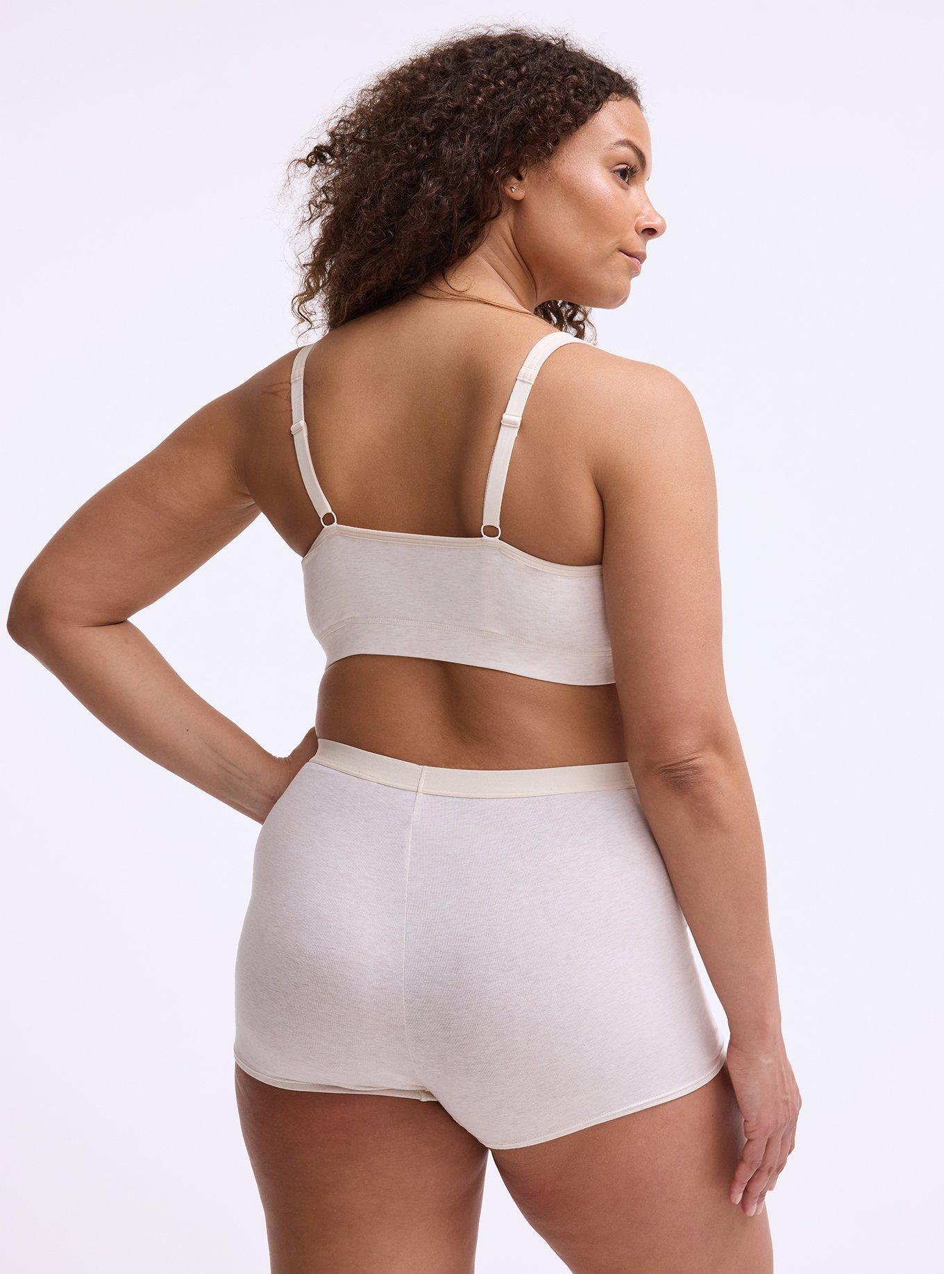 Cotton High-Rise Shortie Panty, HEATHER OATMEAL, alternate