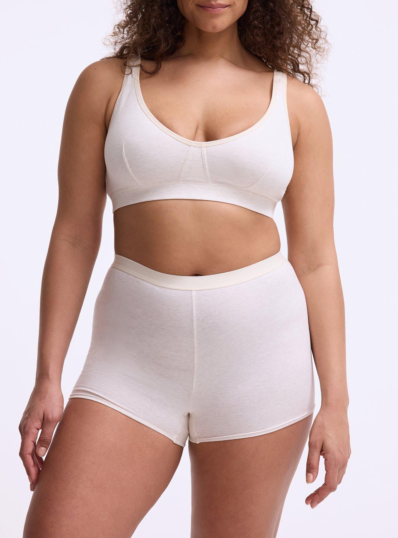 Cotton High-Rise Shortie Panty, HEATHER OATMEAL, alternate