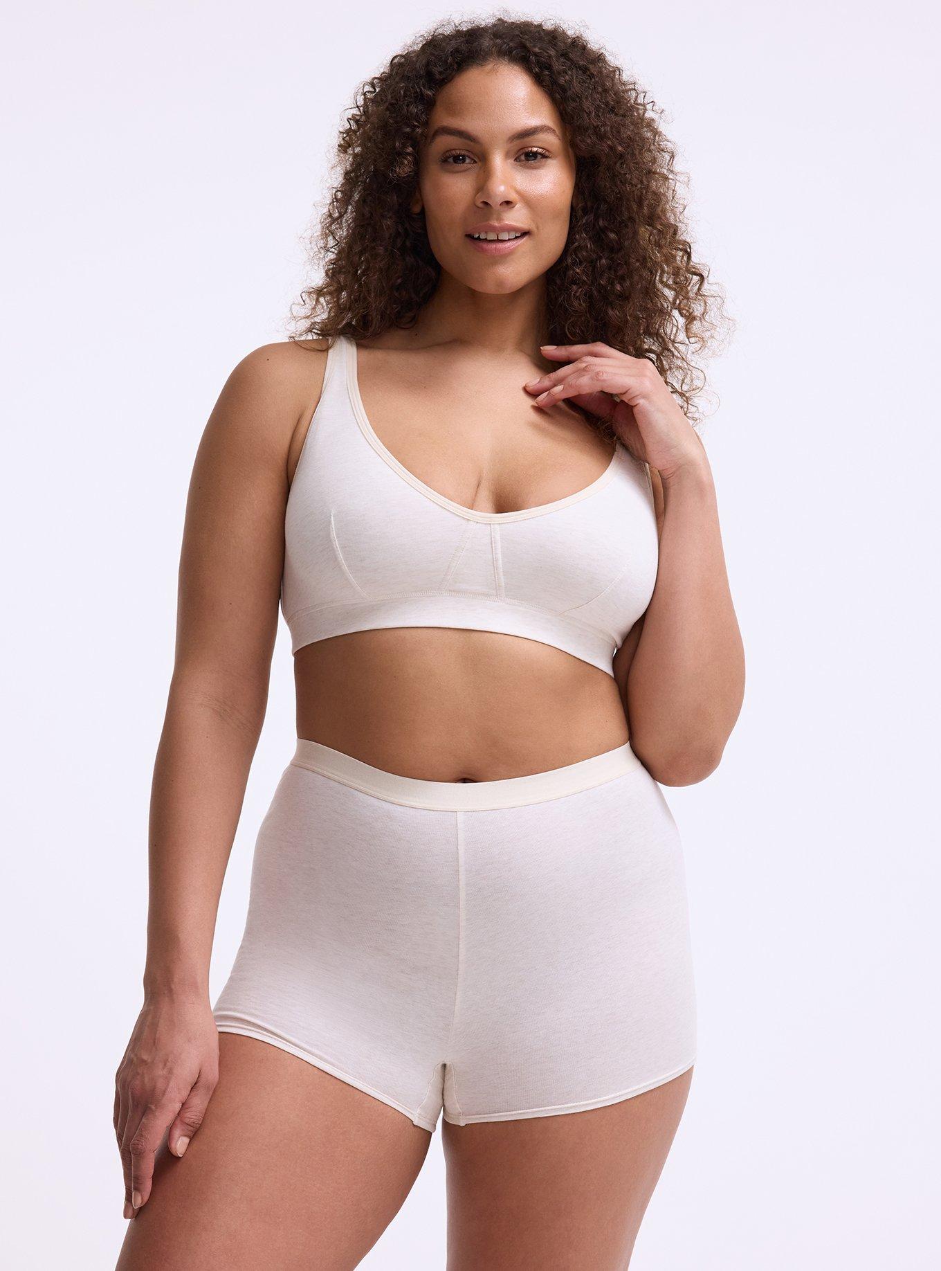 Cotton High-Rise Shortie Panty, HEATHER OATMEAL, hi-res