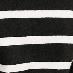 Luxe Cozy Half-Zip Pullover Sweater, DEEP BLACK WHISPER WHITE STRIPE, swatch