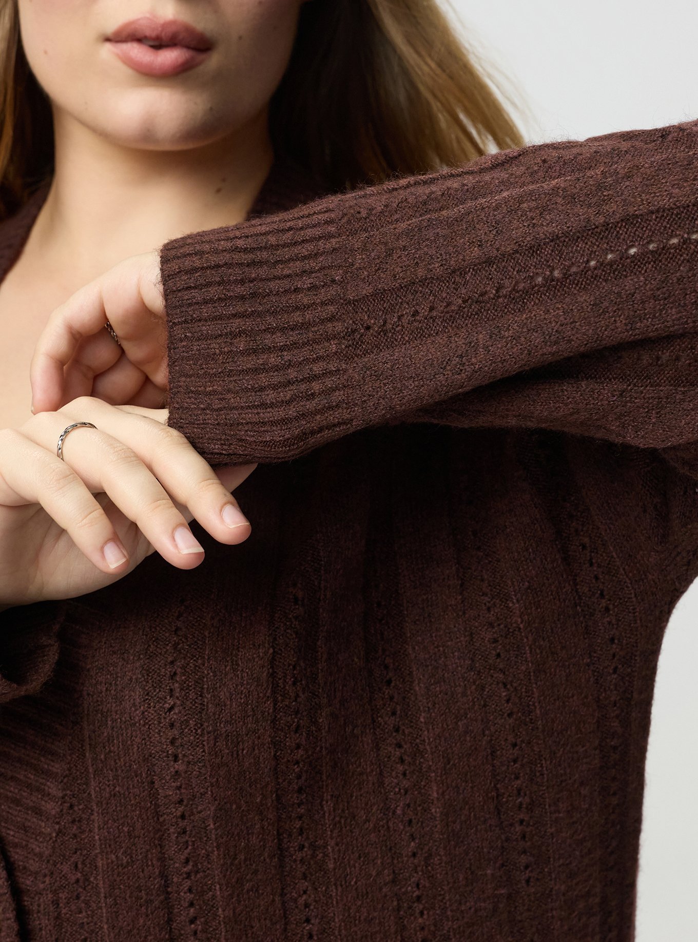 Boyfriend Cardigan, DEEP MAHOGAHNY, alternate