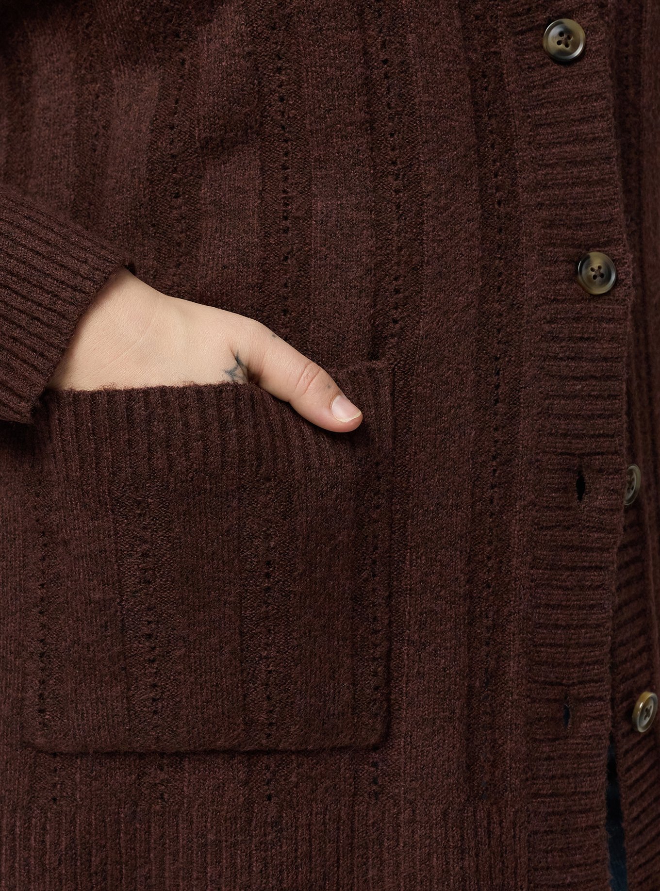 Boyfriend Cardigan, DEEP MAHOGAHNY, alternate