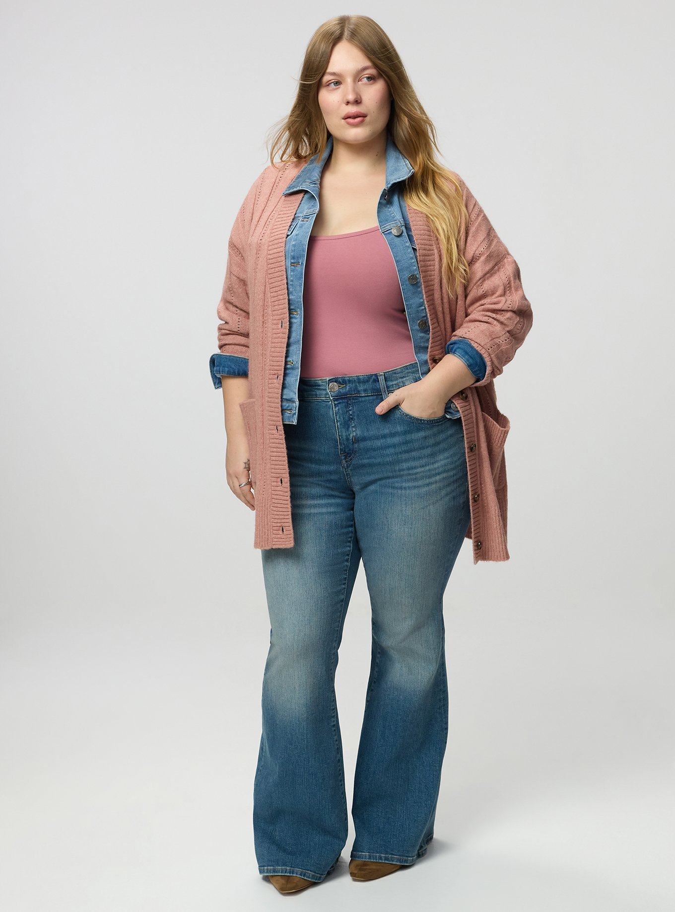 Boyfriend Cardigan, BLUSH PINK VEGAN CASHMERE, alternate