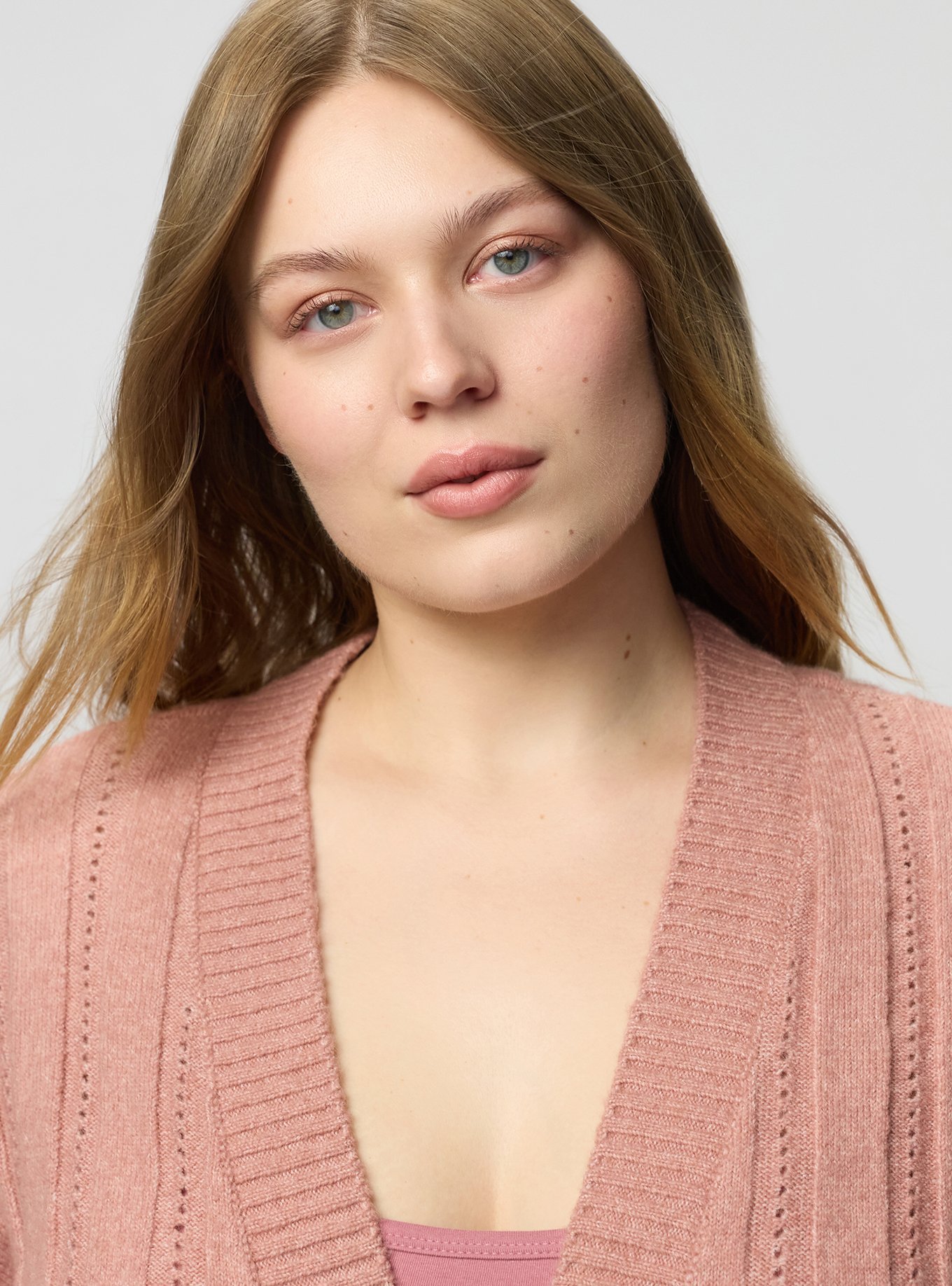 Boyfriend Cardigan, BLUSH PINK VEGAN CASHMERE, alternate