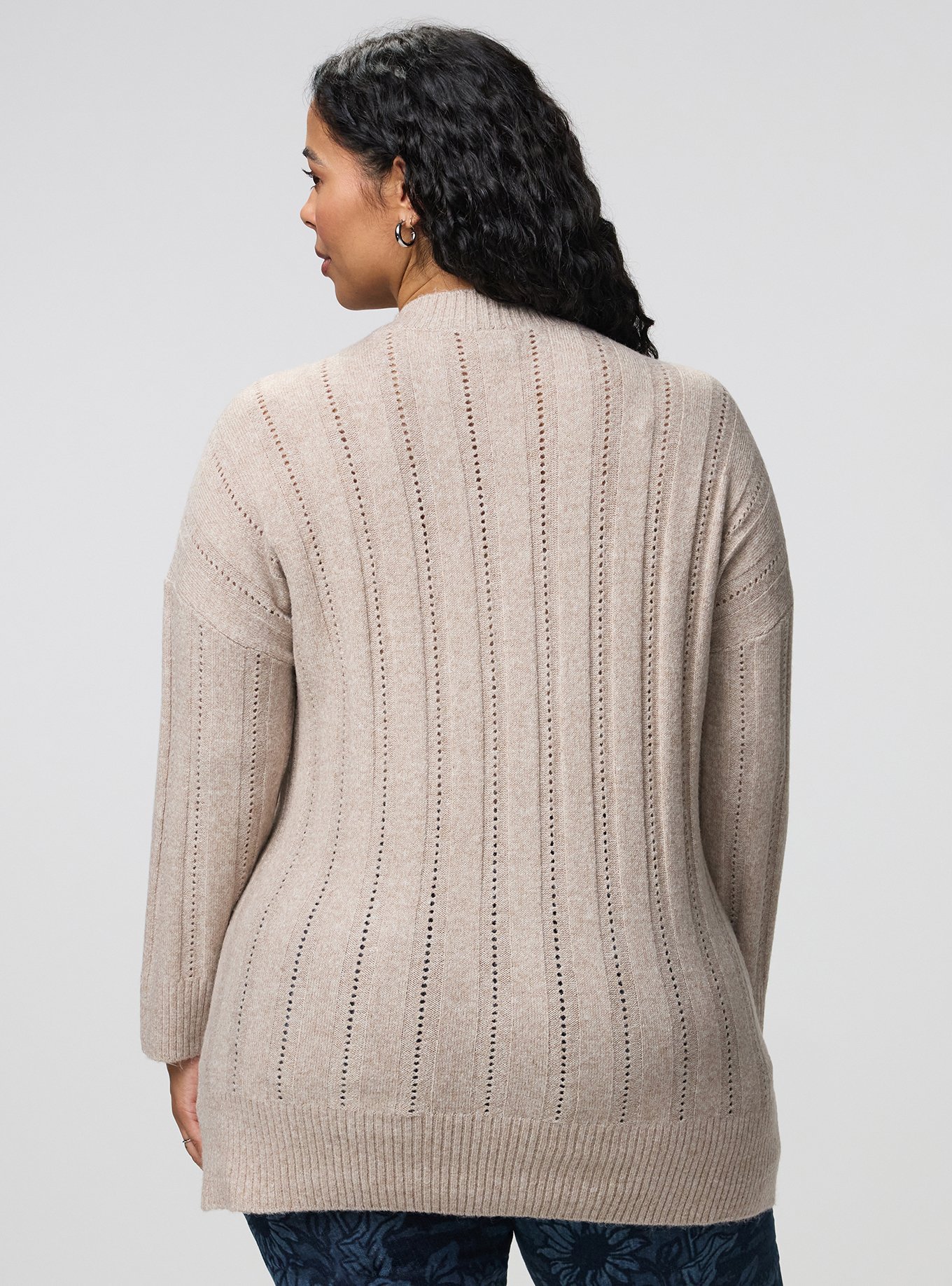 Boyfriend Cardigan, MED OATMEAL VEGAN CASHMERE, alternate