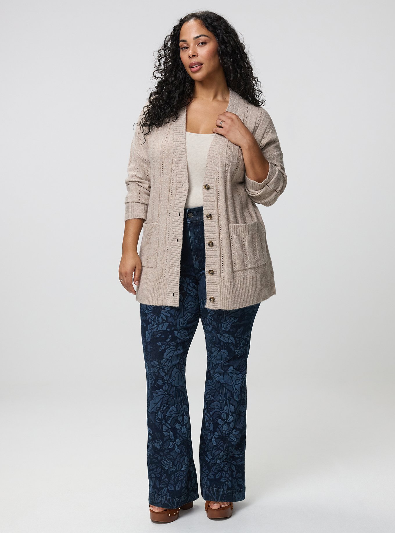 Boyfriend Cardigan, MED OATMEAL VEGAN CASHMERE, hi-res