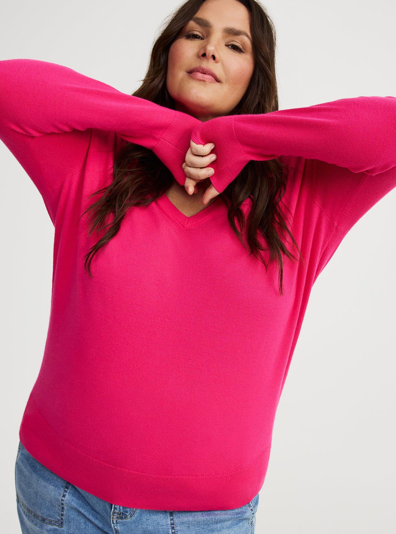 Ribbed V-Neck Long Sleeve Top