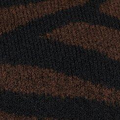 Vegan Cashmere Crew Pullover Sweater, ENDLESS ZEBRA DEEP MAHOGANY, swatch