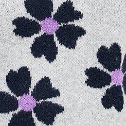 Vegan Cashmere Crew Pullover Sweater, DAISY JANE FLORAL GREY, swatch