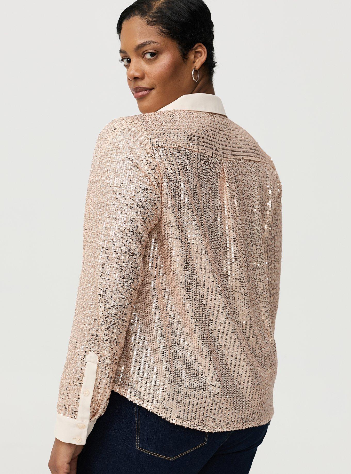 Madison Sequin Button-Up Shirt