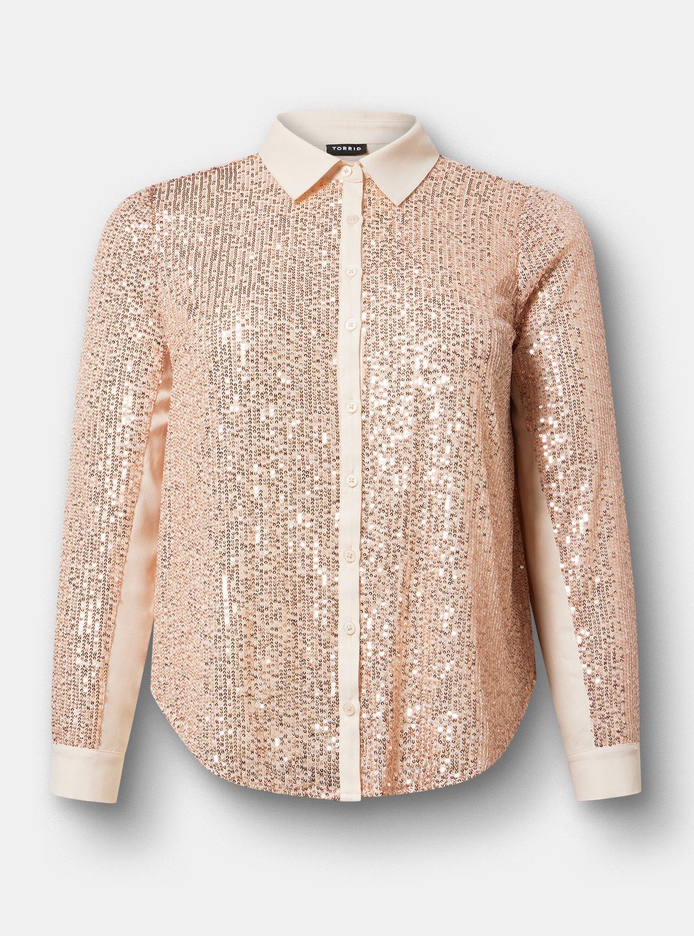 Madison Sequin Button-Up Shirt