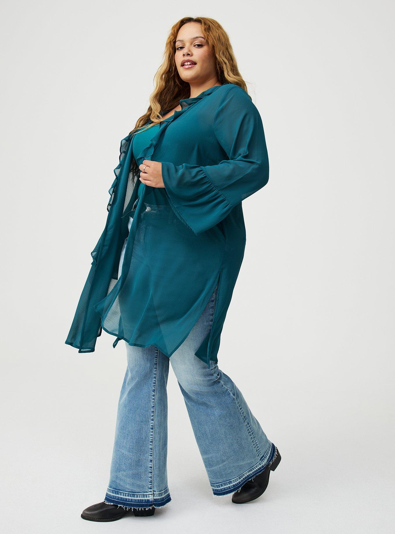 V-Neck Ruffle Tunic