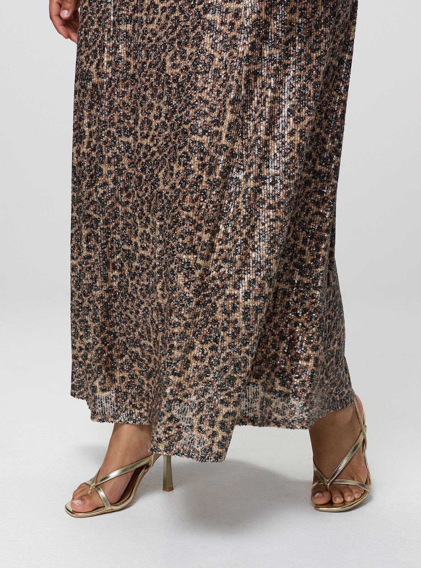V-Neck Sequin Slip Maxi Dress, ON THE PROWL LEOPARD MULTI, alternate