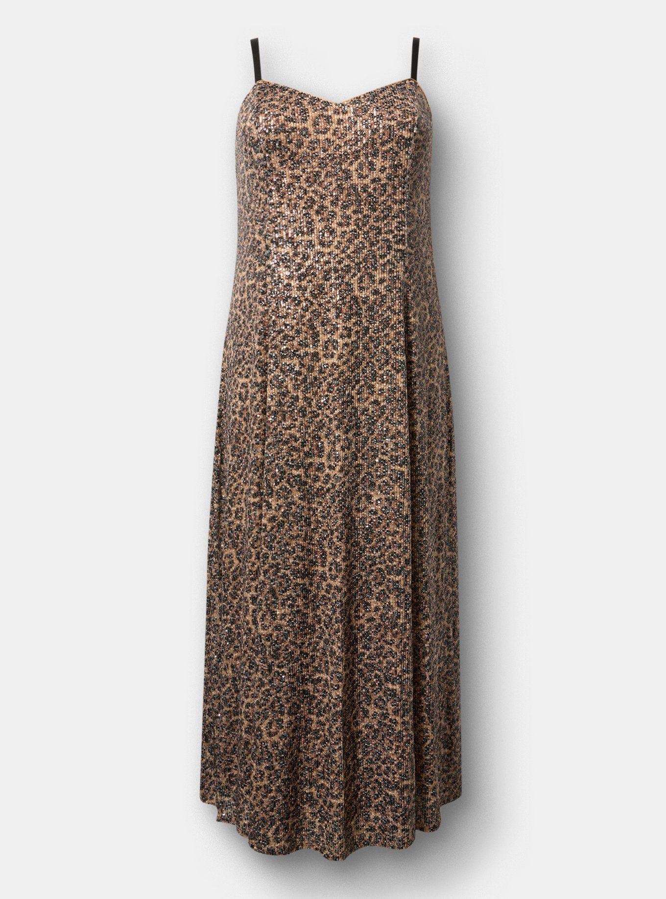 V-Neck Sequin Slip Maxi Dress, ON THE PROWL LEOPARD MULTI, flat